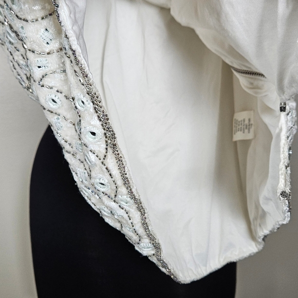 Sherri Hill Mirrored Beaded Mini Skirt Zipper Front Boho Glam Formal Statement - Picture 7 of 11